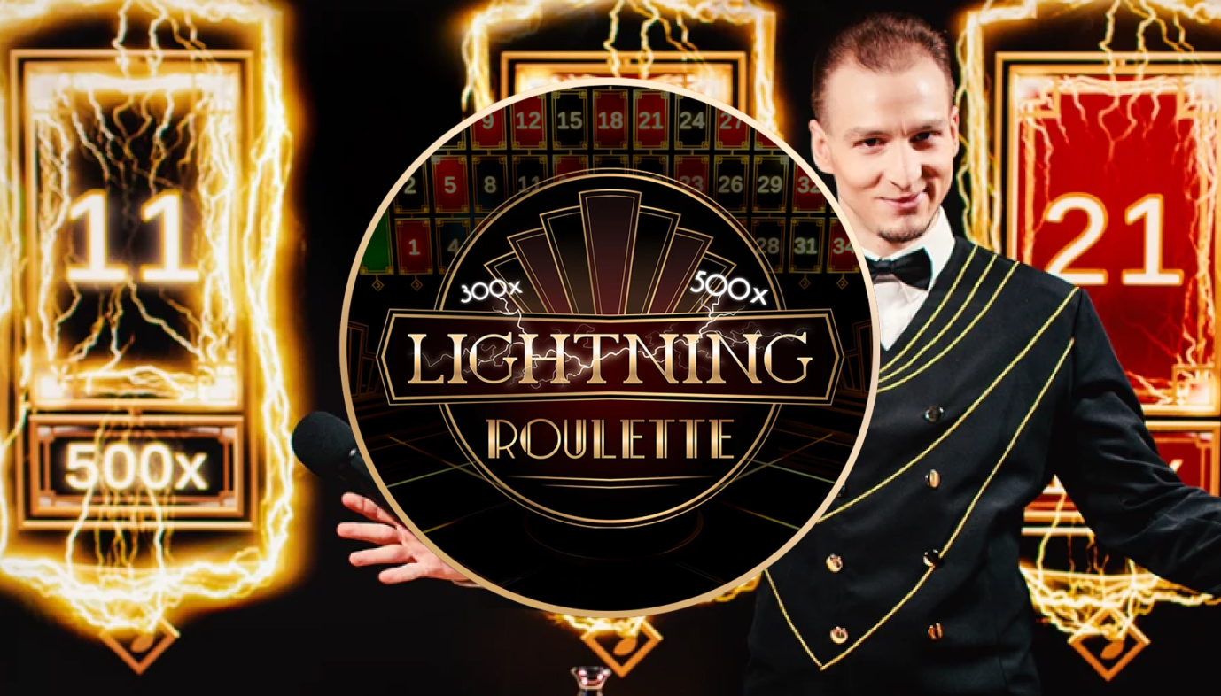 Lightning Roulette -pelin kuva, jossa näkyy klassinen rulettipöytä ja sähköisiä tehosteita.