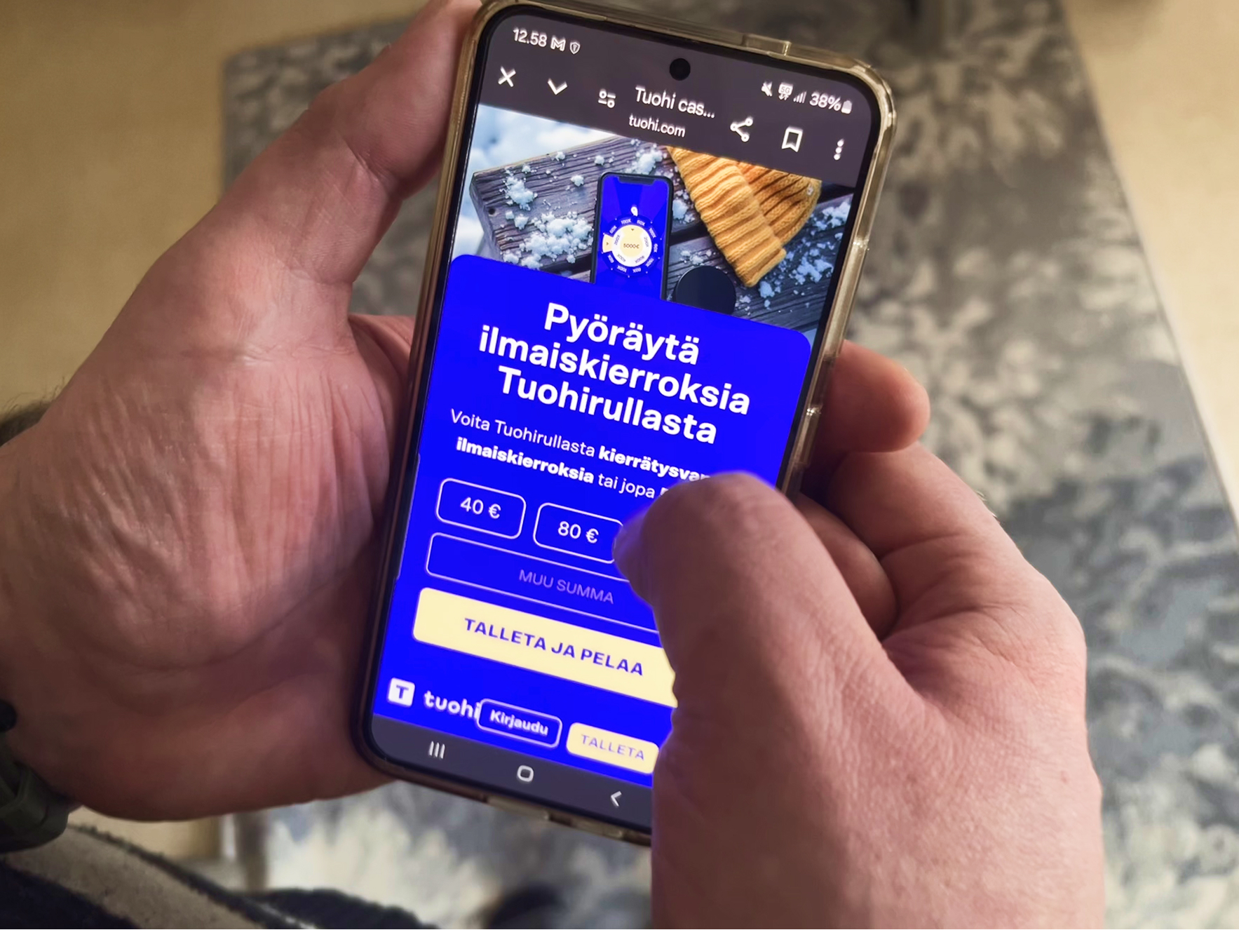 Tuohi nettikasino auki puhelimella